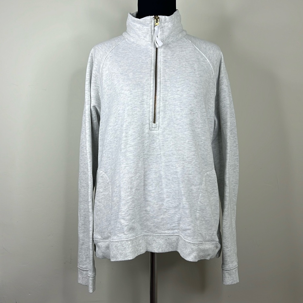 RENWICK Light Grey Golf Half Zip Sweatshirt L